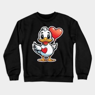 Duck Heart Balloon - Valentines Day Crewneck Sweatshirt